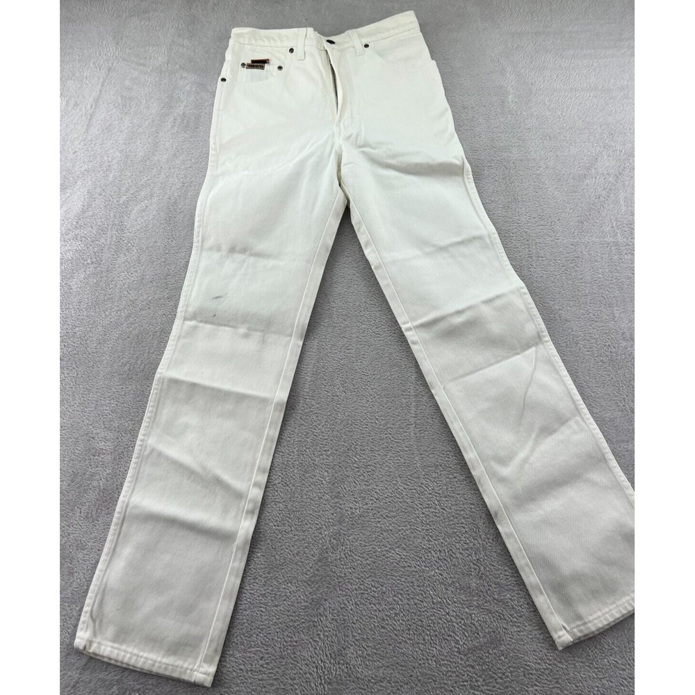 VTG Resistol Jeans Mens 30x32 Slim Fit White Wash USA Straight Western Rodeo